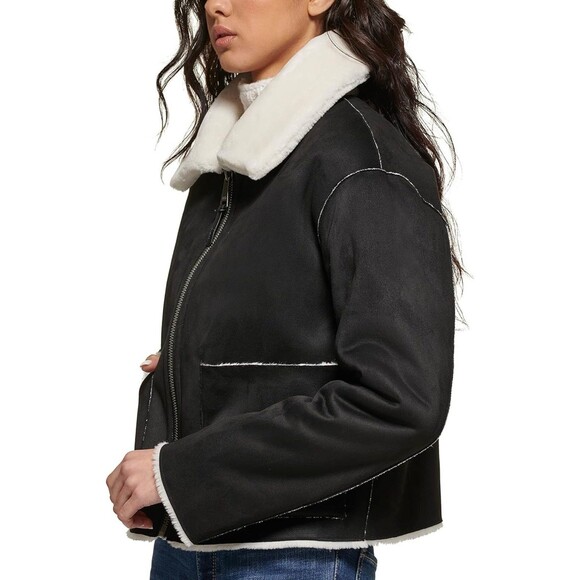 DKNY Reversible Faux Fur Coat - Picture 2 of 6